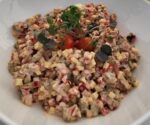 Pikantie ķiploku grauzdiņu salāti